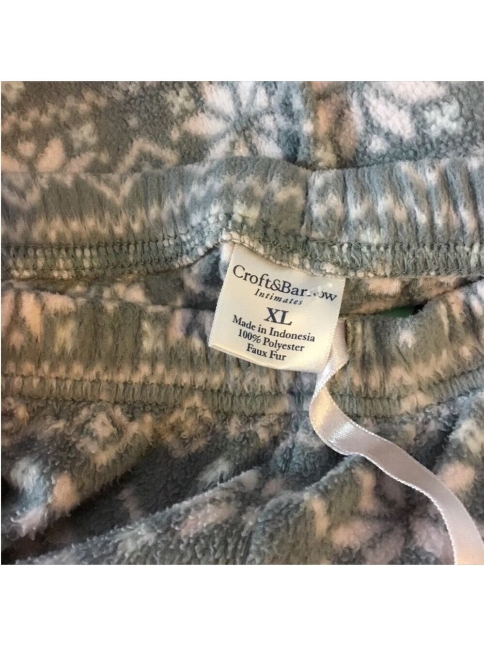 Croft & Barrow 2 piece pajama loungewear set Womans size XL faux fur - Picture 8 of 16